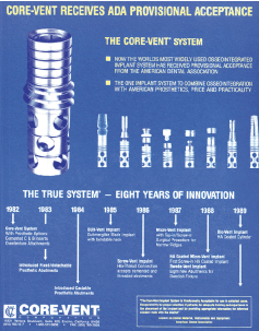 core vent system ada acceptance 1989 brochure cover