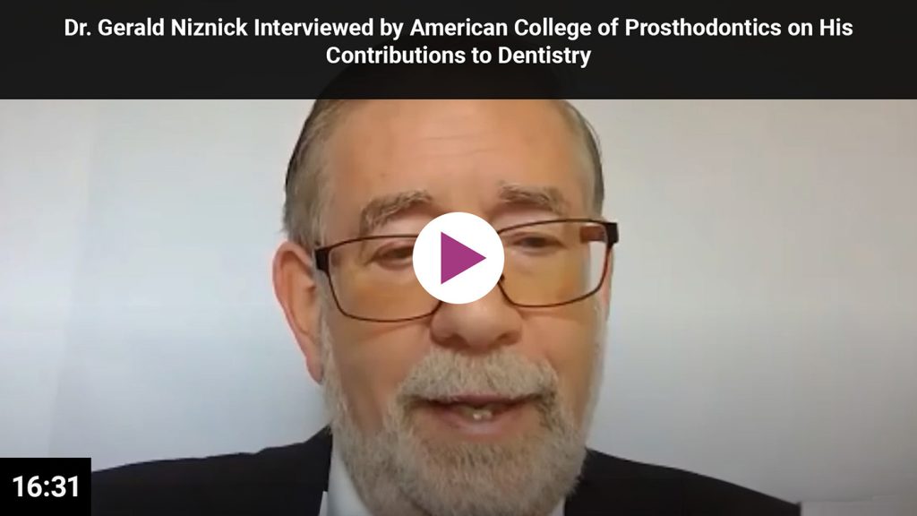 video overlay of dr gerald niznick being interviewed by american college of prosthodontics