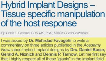 article snippet on hybrid implant designs